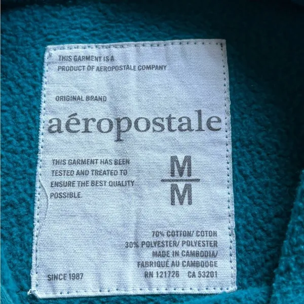 Vintage Aeropostale Blue Sporty Hoodie Sweater size M - Image 3