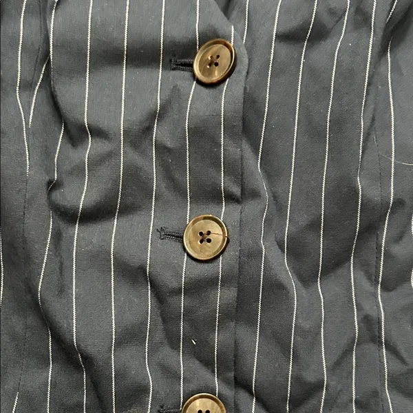 A New Day Navy Pinstripe Button-Down Dress - Image 3