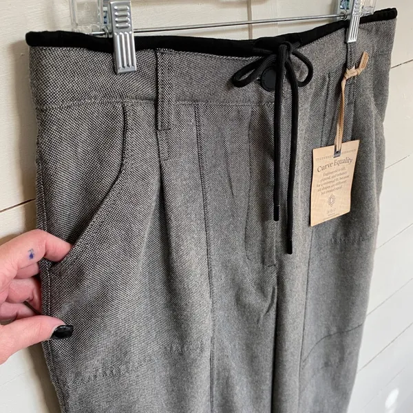 Democracy Clothing Curve Equality Straight Leg Pants‎ Grey Heather Drawstring 12 - Image 10