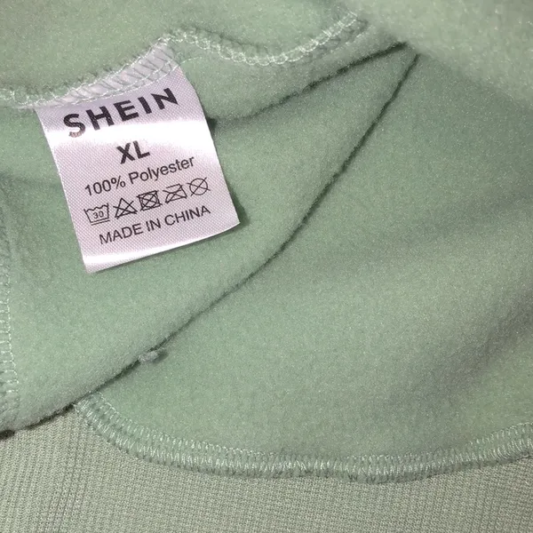 SHEIN green sweatshirt Jesus loves you Bible scripture on back size XLarge - Image 5
