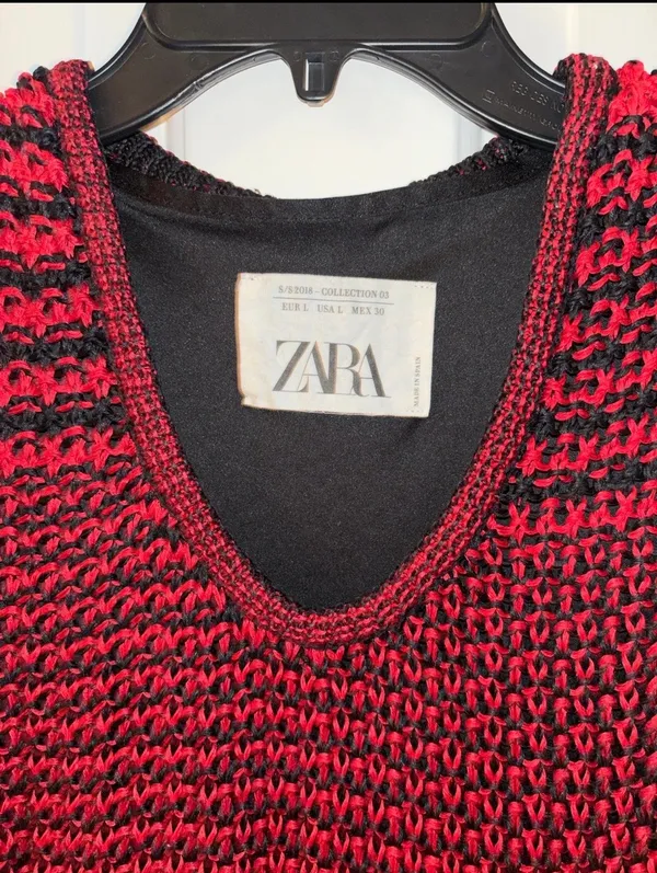Zara Red and Black Knit Maxi Dress - Image 2