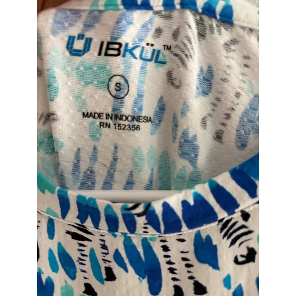 Ibkul‎ Tillie Dress Small Blue White Long Sleeve Mesh Stretch Golf Tennis UPF - Image 5