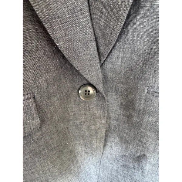 J.Crew Unstructured Shawl Collar linen cotton blend blue/gray blazer size 8 - Image 2