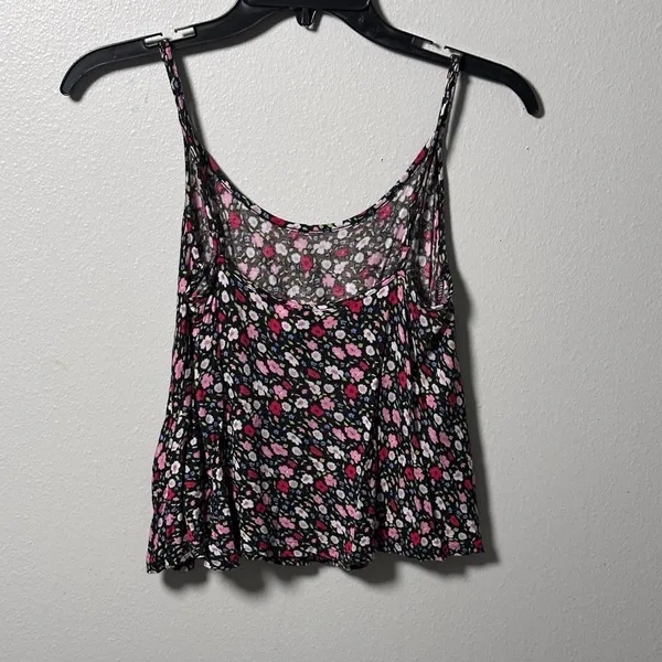 Divided by H&M Women Floral Black Top Spaghetti‎ strap size 6 - Image 4