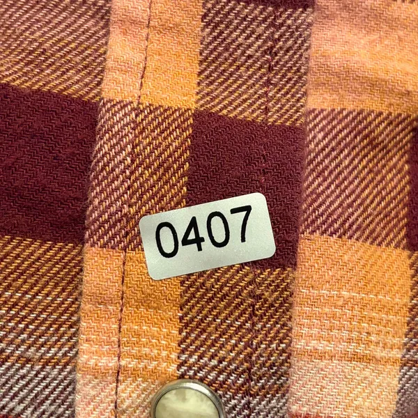 Wrangler Retro Plaid Western Shirt Women Medium Burgundy Orange Pearl Snap - Image 8