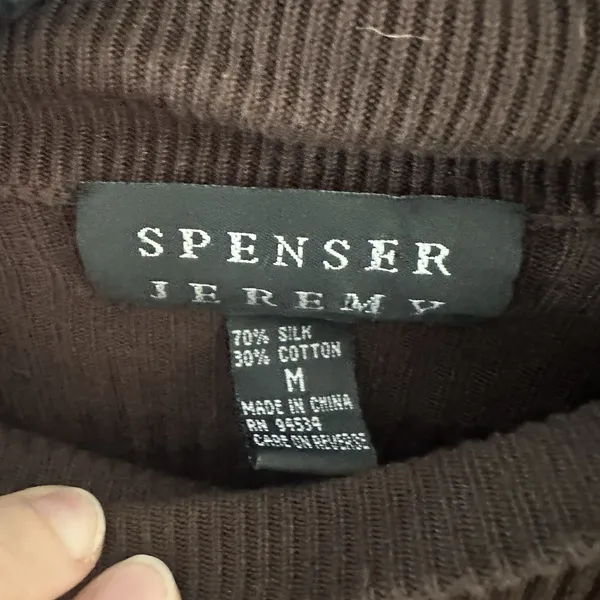 Vintage Spenser Jeremy Silk Cotton Ribbed Short Sleeve Knit Sweater Top‎ Size M - Image 4