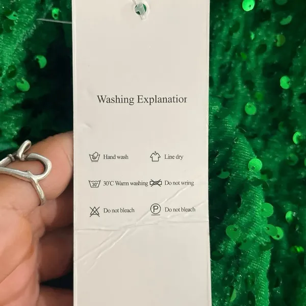 Emerald Green Sequined Formal Gown Dress Wide Collar A-Line Maxi Wicket Costume - Image 5