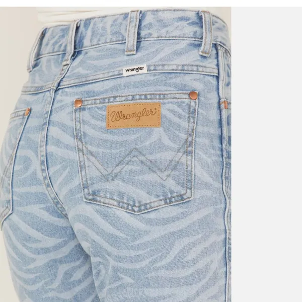 Nwt Wrangler Women'S Meow Laser Tiger Print Wanderer Flare Jeans 31 X34 - Image 6
