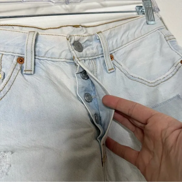 Levis‎ Button Fly Denim Cutoff Shorts 26 - Image 3