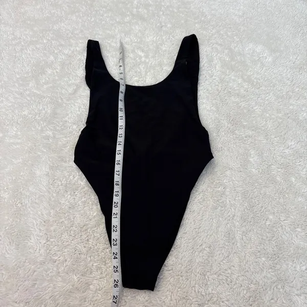 Aerie Black Scoop Neck Low Back One Piece Swimsuit S Beach Resort Classic Sexy - Image 3