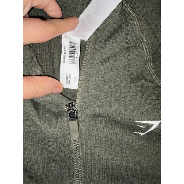 gymshark vital seamless warm jacket Medium Green - Image 5