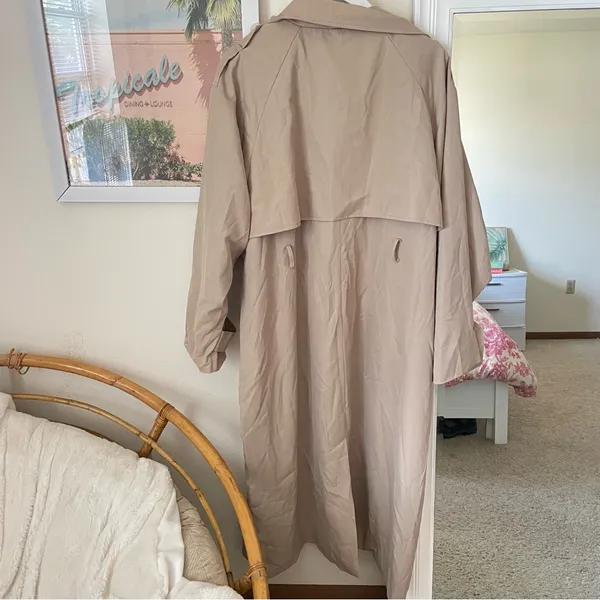 Meshki Andreas Oversized Trench Coat in Beige Tan Size XL *No Belt* - Image 7