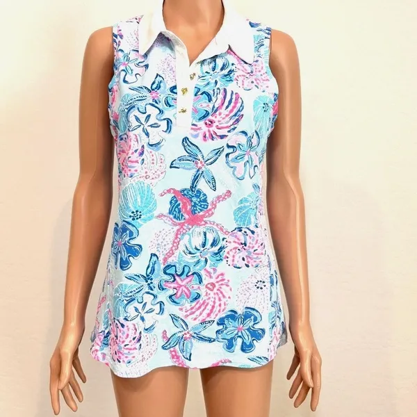 Lilly Pulitzer M UPF 50+ Luxletic Imara Polo top TB2 3653 - Image 9