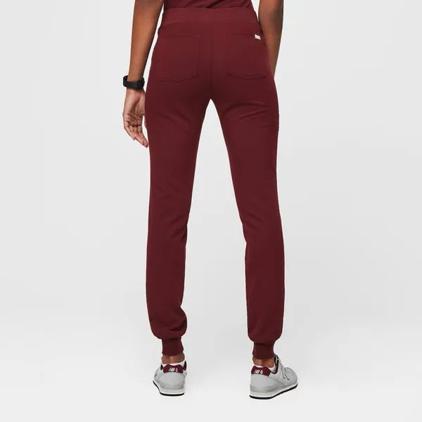 Figs Zamora Jogger Scrub Pants Burgundy Drawstring Waist Slim Fit Large Tall - Image 4