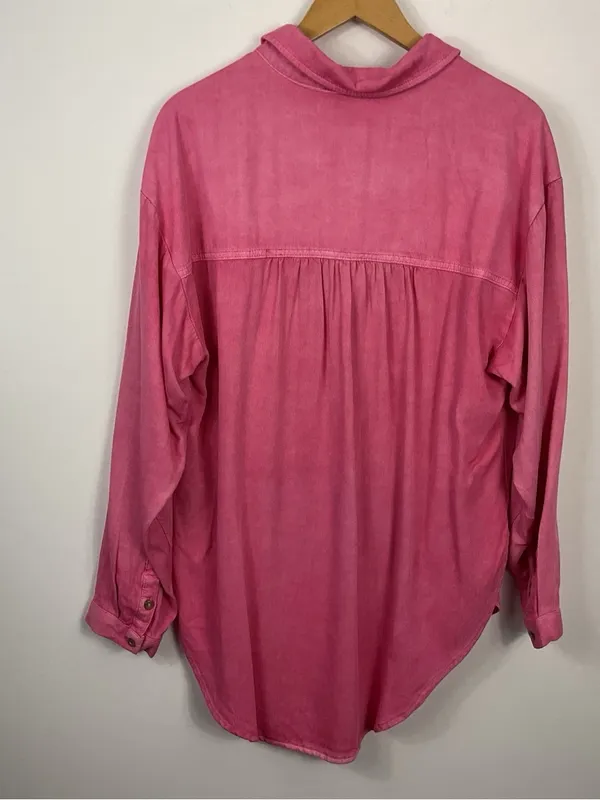 Pilcro Anthropologie Boyfriend Button Down Shirt Womens Size Large - Image 5
