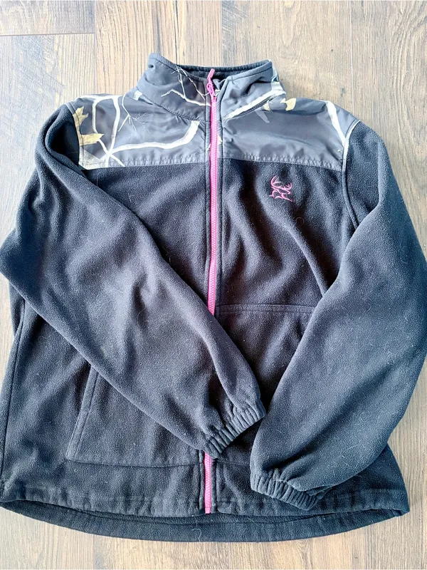 Bushmaster Womens Camo Fleece Jacket Large Pink Accent Full Zip RealTree - Image 5