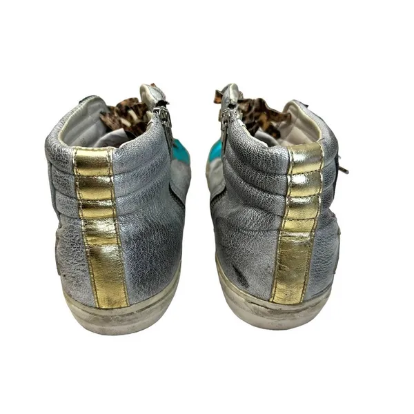 Golden Goose Deluxe Brand Slide Silver rainbow‎ High Top Sneakers 40 - Image 7