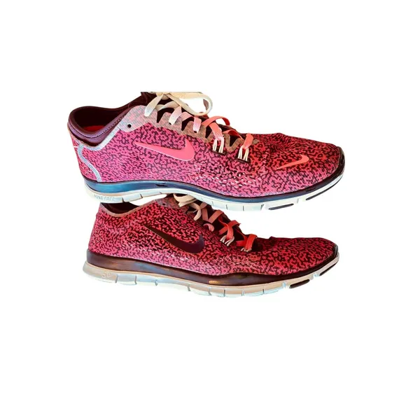 Nike Free 5.0 TR Fit 4 cross training speckled shoes hot pink n black womens sz9 - Image 2