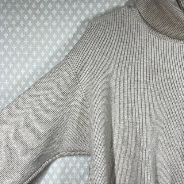 Free‎ People Cream Ribbed Softly Structured Tunic Sweater - Image 5