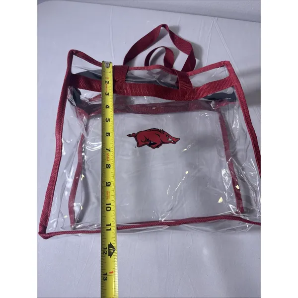 Clear Red Stadium Approved Shoulder Bag‎ Tote Arkansas Razorback Hogs Purse - Image 5