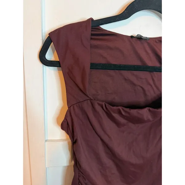 Dynamite Burgundy Ruched Square Neck Shell Top - Image 3