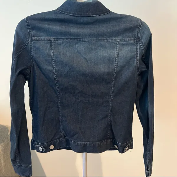 Cremieux Dark Blue Jean Jacket Shirt w/ Silver Buttons women’s size S - Image 9