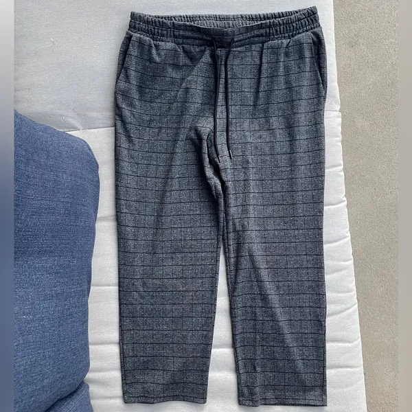 Comfy A new day women's Black plaid/ Checkered pants L large - Image 2