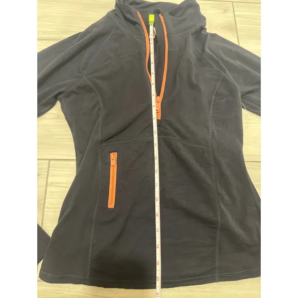 Free People FP Movement Womens Quarter Zip Athletic Pullover Black Orange M - Image 3