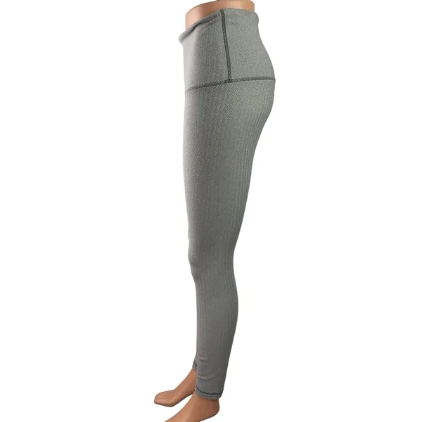 Lululemon Wunder Under Gray Chevron Print Mid Rise Workout Yoga Leggings Pants M - Image 2