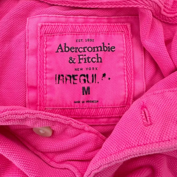 Abercrombie & Fitch Neon pink super-cropped polo - Image 3