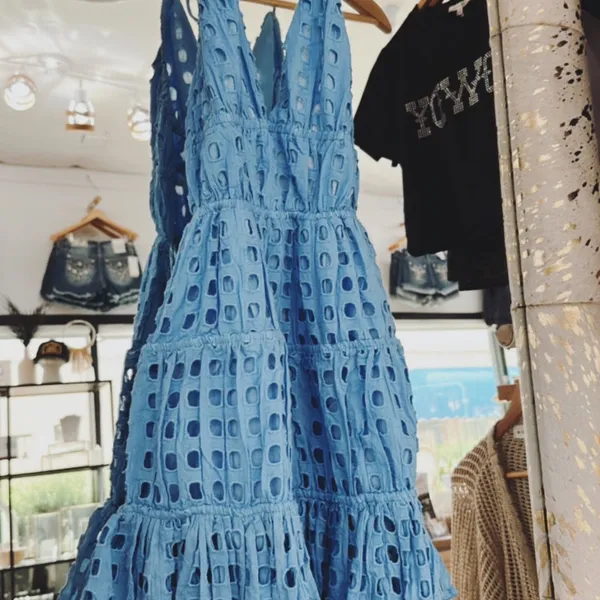 Blue Oasis Eyelet Dress - surf gypsy - Image 2