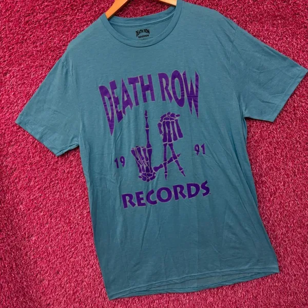 Death Row Records 1991 LA Grim Reaper Hands Rap Tee large - Image 3