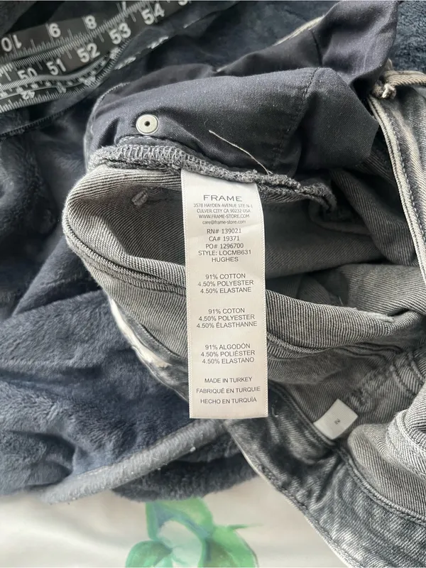 FRAME Le One Crop Mini Boot Jeans Womens Size 2 Hughes Gray Black Stretch Denim - Image 15