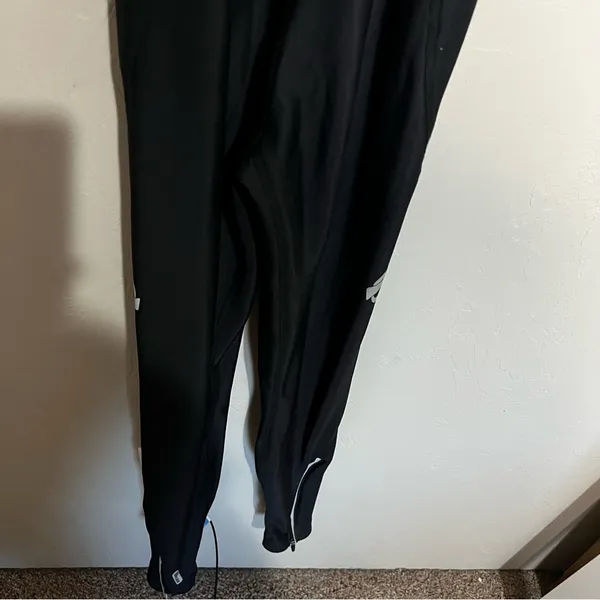 Pearl Izumi‎ Vintage Thermal Cycling Black Bib Zipper Ankle Tights - Image 9