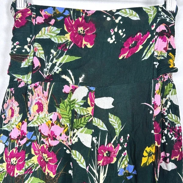 Free People FP One Floral Wide Leg Pants Green Womens Small Boho Gauze Palazzo - Image 10