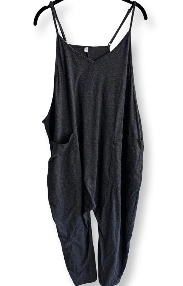 Harem Jumpsuit Charcoal Gray Size Large - Image 2