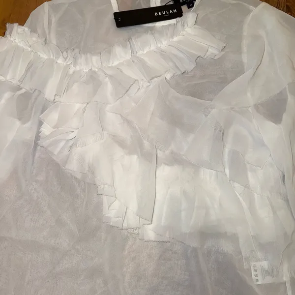Beulah women’s sheer ruffle top with wide sleeve glam going out size medium‎ - Image 3