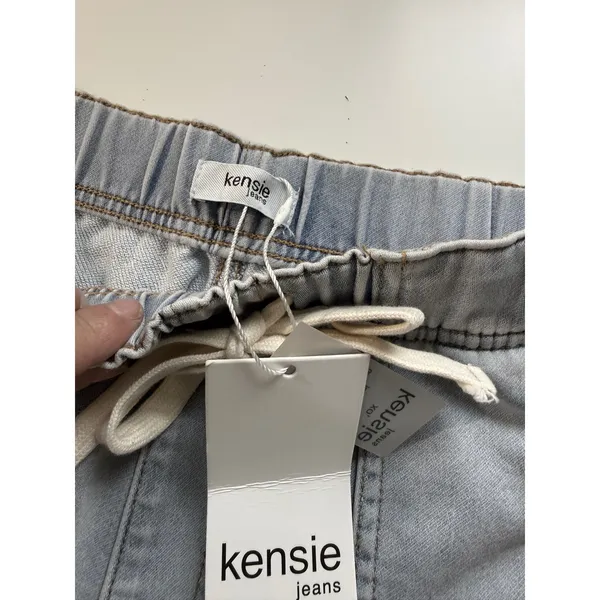 Kensie Jeans High‎ Rise Wide Leg Pull On Denim Pants Logan Blue Medium NEW - Image 5