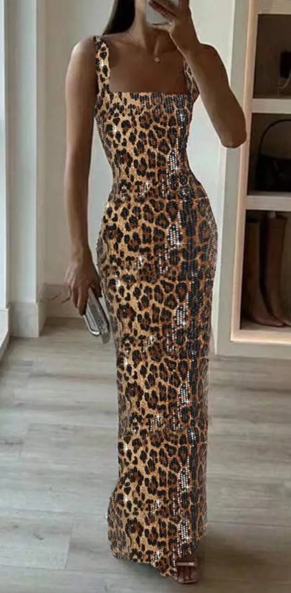 Shein Cheetah Print Dress - Image 3