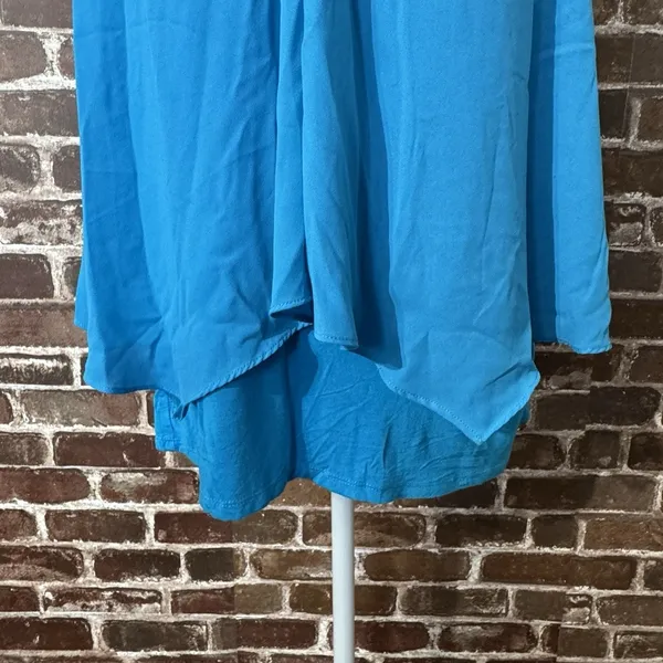 Midnight Velvet Women’s Blouse Layered Sleeveless Blue Size Large - Image 3