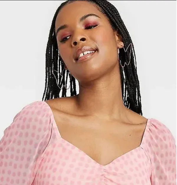 House of Aama Black History Month Sweetheart Neck A-Line Dress - Pink Women's 1X - Image 3