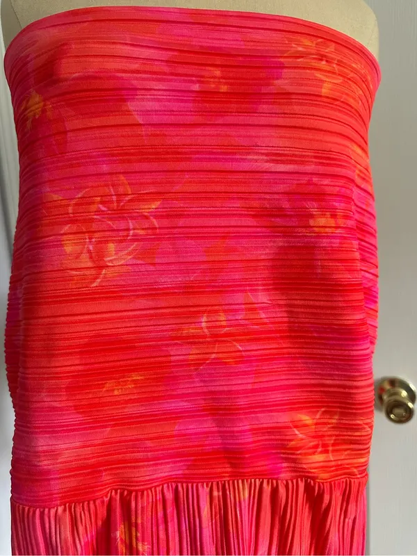 PrettyLittleThing Pink Printed Plisse Cowl Neck Mini Dress size 4 NWT - Image 2