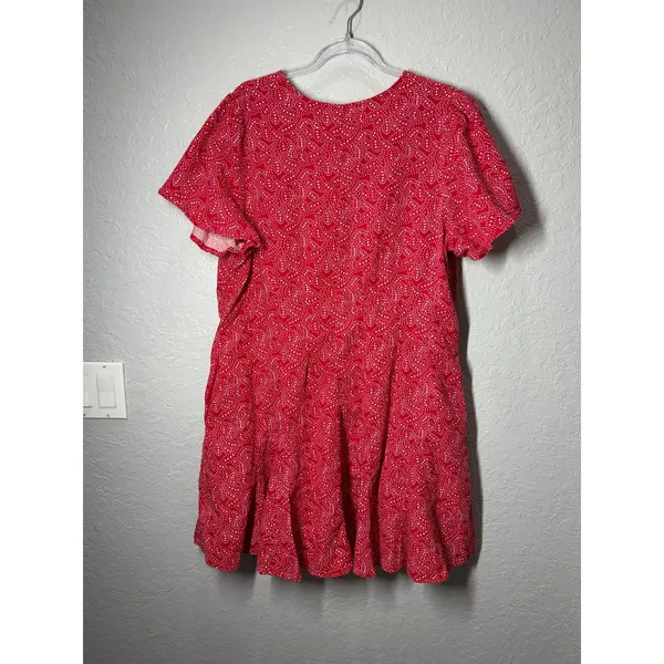 Universal Threads Women's Red Babydoll Mini Dress Linen Blend XL - Image 6