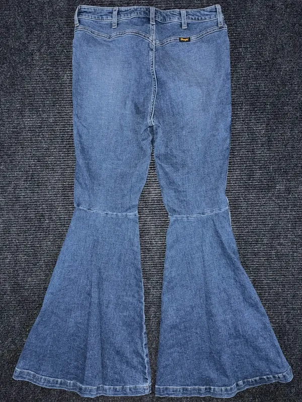 Wrangler Retro High Rise Trumpet Super Flare Bell Bottom Jean 31x34 Western Boho - Image 3