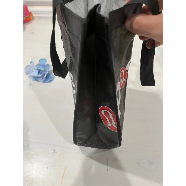 Lululemon Poser‎ Tote Bag Reusable Shopping Bag Black Logo - Image 5