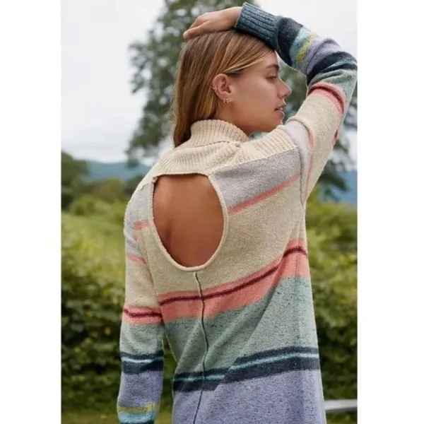 Anthropologie Daily Practice Colorful Turtleneck Sweater Dress‎ Cozy Feminine XL - Image 4