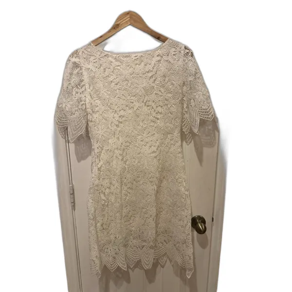 Anthropologie Women’s White Charleston Lace Mini Dress size Us 10 - Image 11