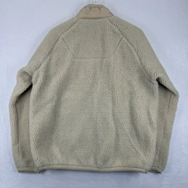 ZARA Sherpa Fleece Jacket Beige Full Zip Pockets Mock Neck Women's M‎ - Image 10