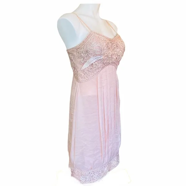 SUE WONG Crochet Blush Cocktail Mini Dress Size 0 - Image 3