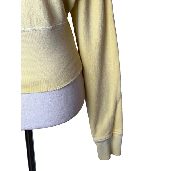 n:PHILANTHROPY Reeves‎ Sweatshirt Women Small Yellow Crop Distressed Streetwear - Image 7